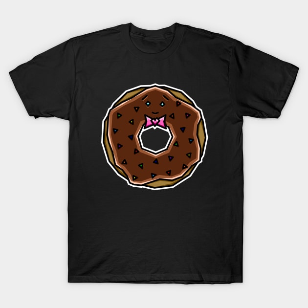 Cute Chocolate Donut with Rainbow Sprinkles and a Bow Tie - Doughnut Gift - Donut T-Shirt by Bleeding Red Paint